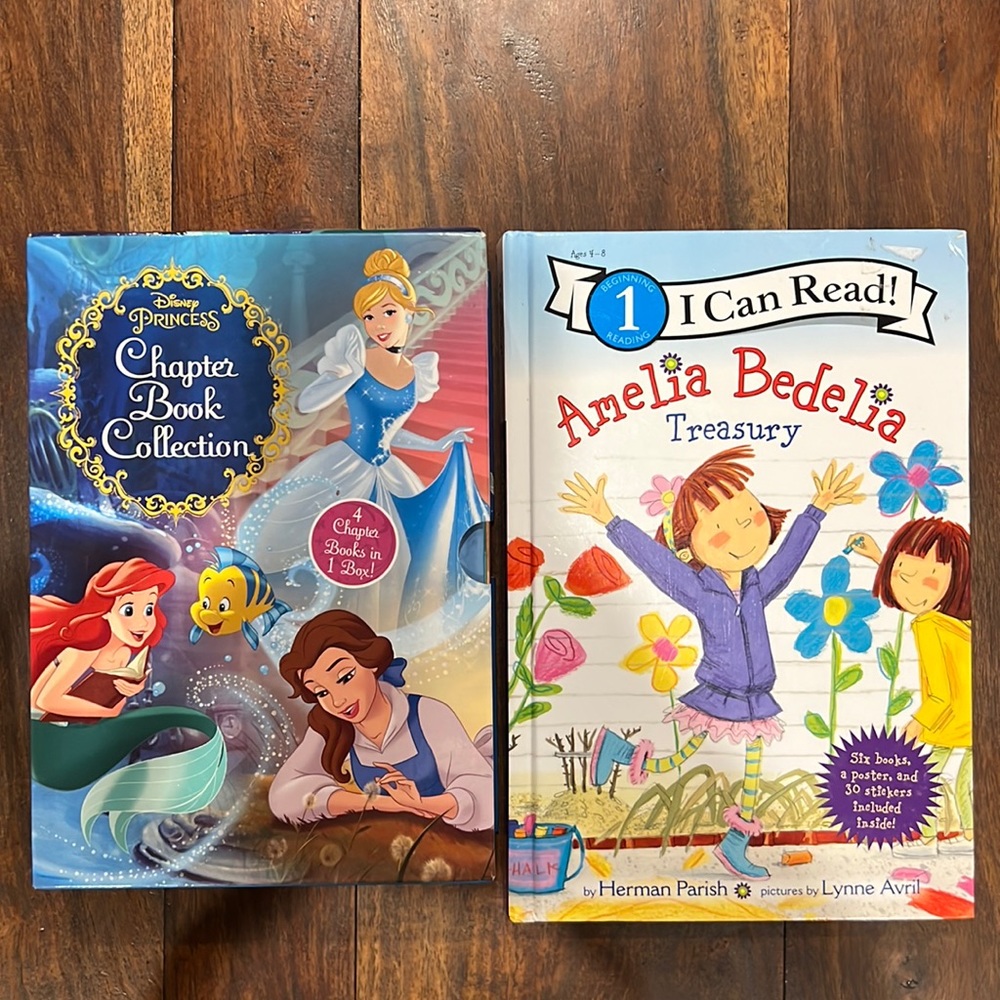 Disney Princess Chapter Books Collection Set of 4. One Amelia Bedelia.
